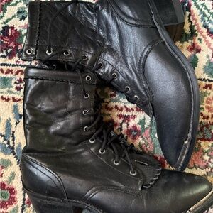 Leather Victorian Lace-Up Women's Boots
